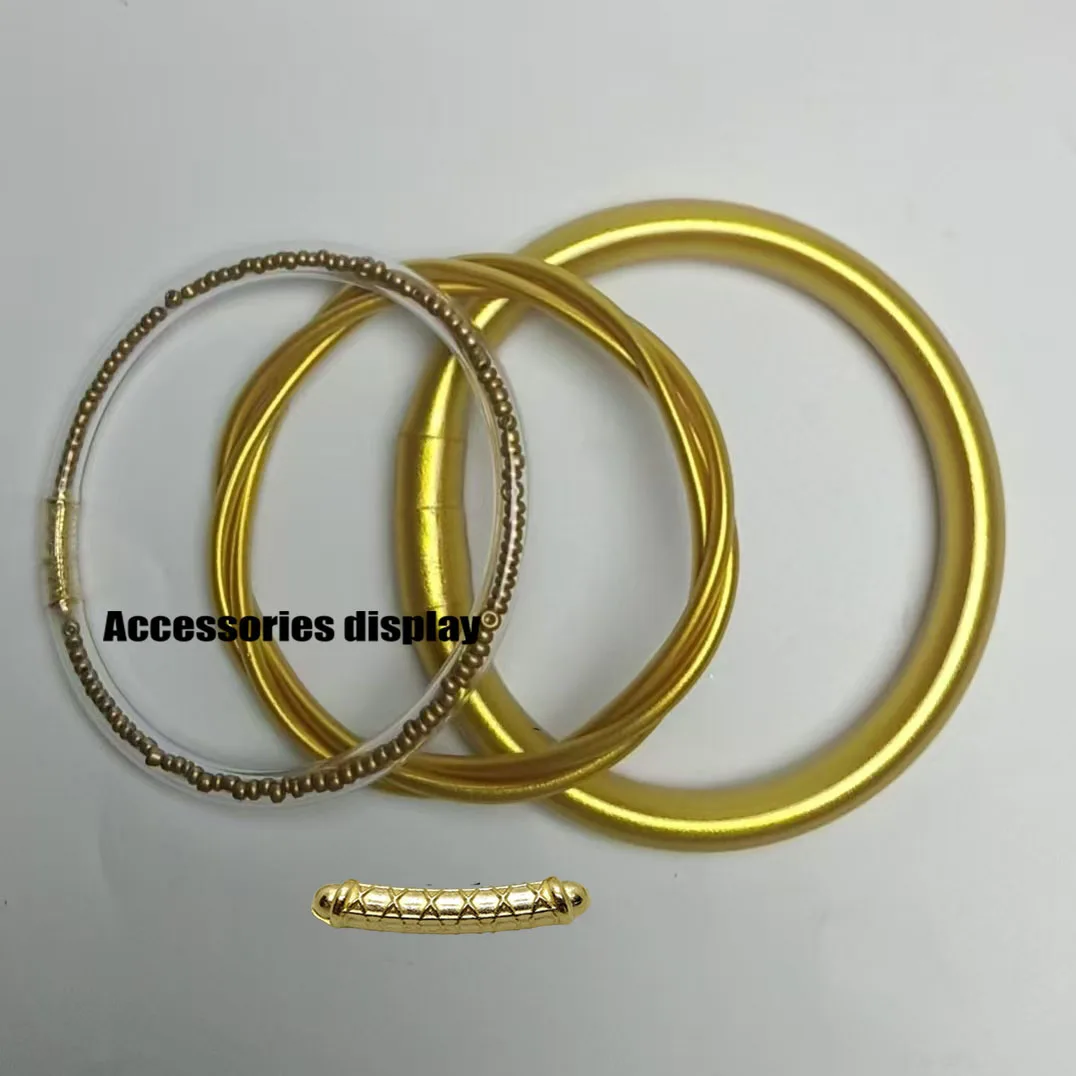 3pcs/set Jelly Bangle:Bead Bracelet, 3-Strand Braided Twisted Bangle, 9mm Thickened Bangle for Women Fashion Jewelry Accessory