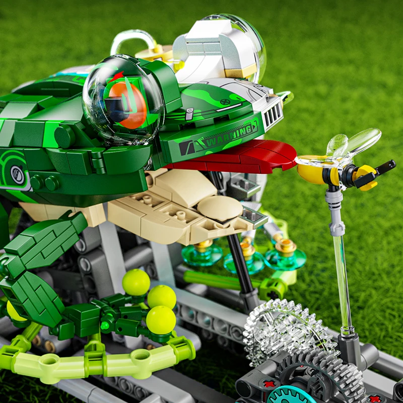 Bloques de construcción de rana mecánica, juguete STEM, Kit de modelo de Robot saltador con patas y engranajes móviles, 898 Uds., regalo educativo DIY para niños