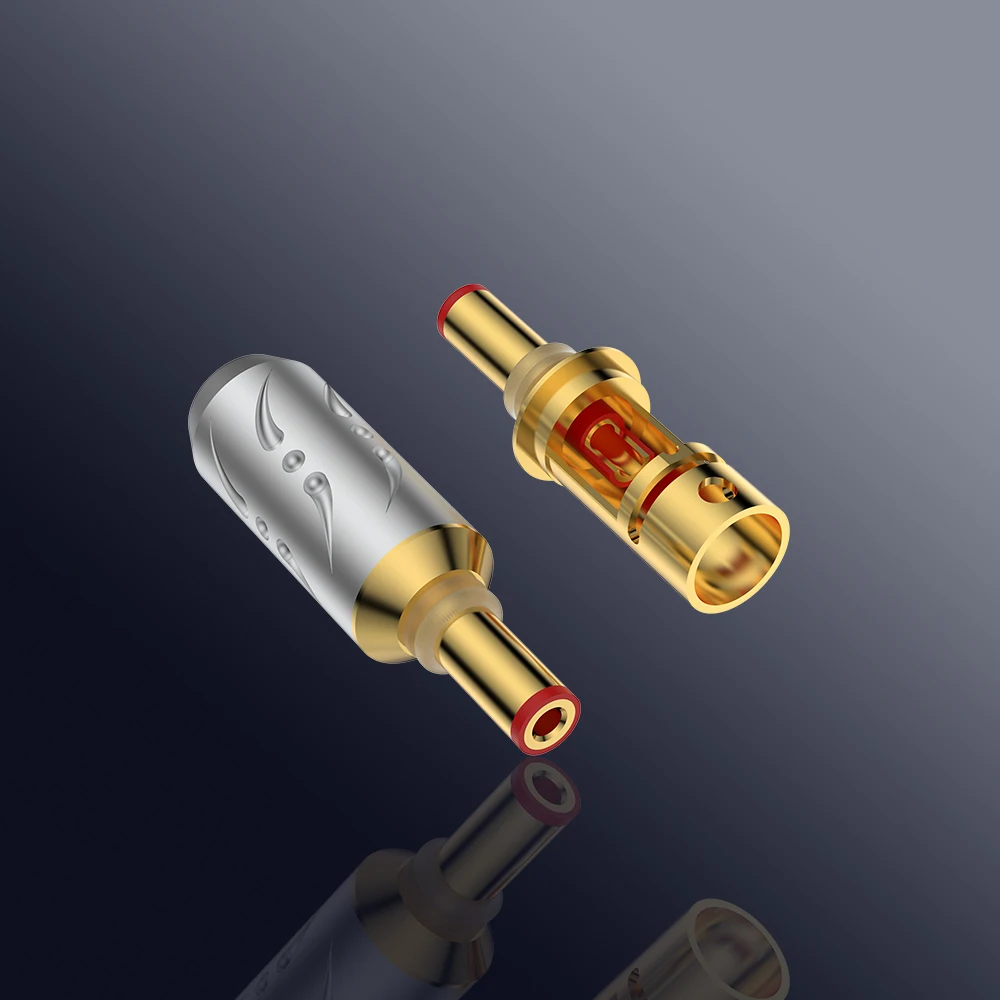 Viborg DC21G DC-2.1G Connector Jack DC 5.5 / 2.1mm Gold plated Ø8mm Highest quality DC cable plugs for audiophile applications