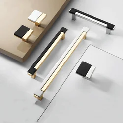 Modern Simple Dual Color Wardrobe Cabinet Door Handle Zinc Alloy Kitchen Drawer Handles Closet Handle Knobs For Furniture