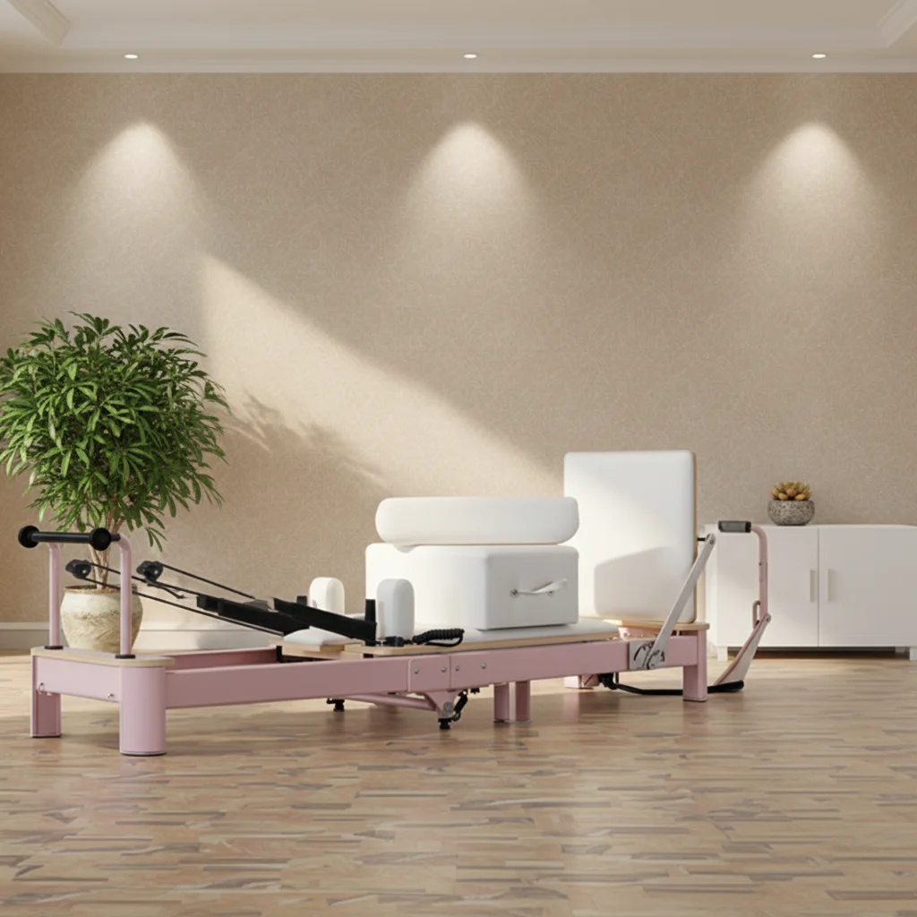 

Aluminum Alloy Foldable Reformer Bed for Pilates Studio and Personal Trainers Health Exercise Equipment
