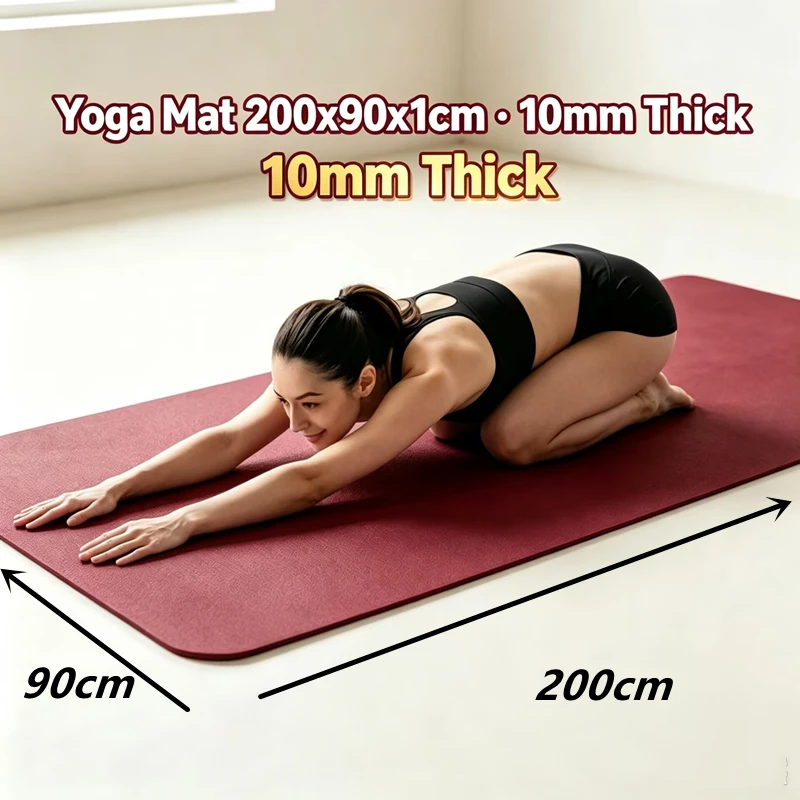 Yoga Mat 200*90cm High Elastic TPE Fitness Mat Shockproof Sound Insulation Exercise Pad Women Home Gym Pilates Workout Sport Mat