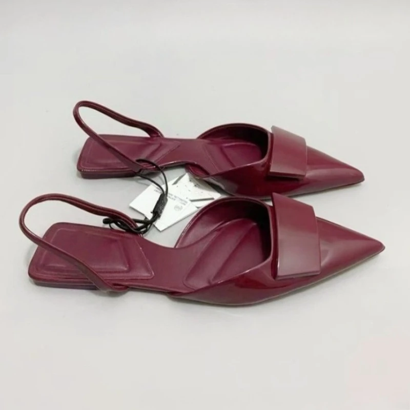 2026 New Women Sandals Pointed Toe Flat Heel Slingback Slip-on Lightweight Comfortable Office Casual Summer Shoes