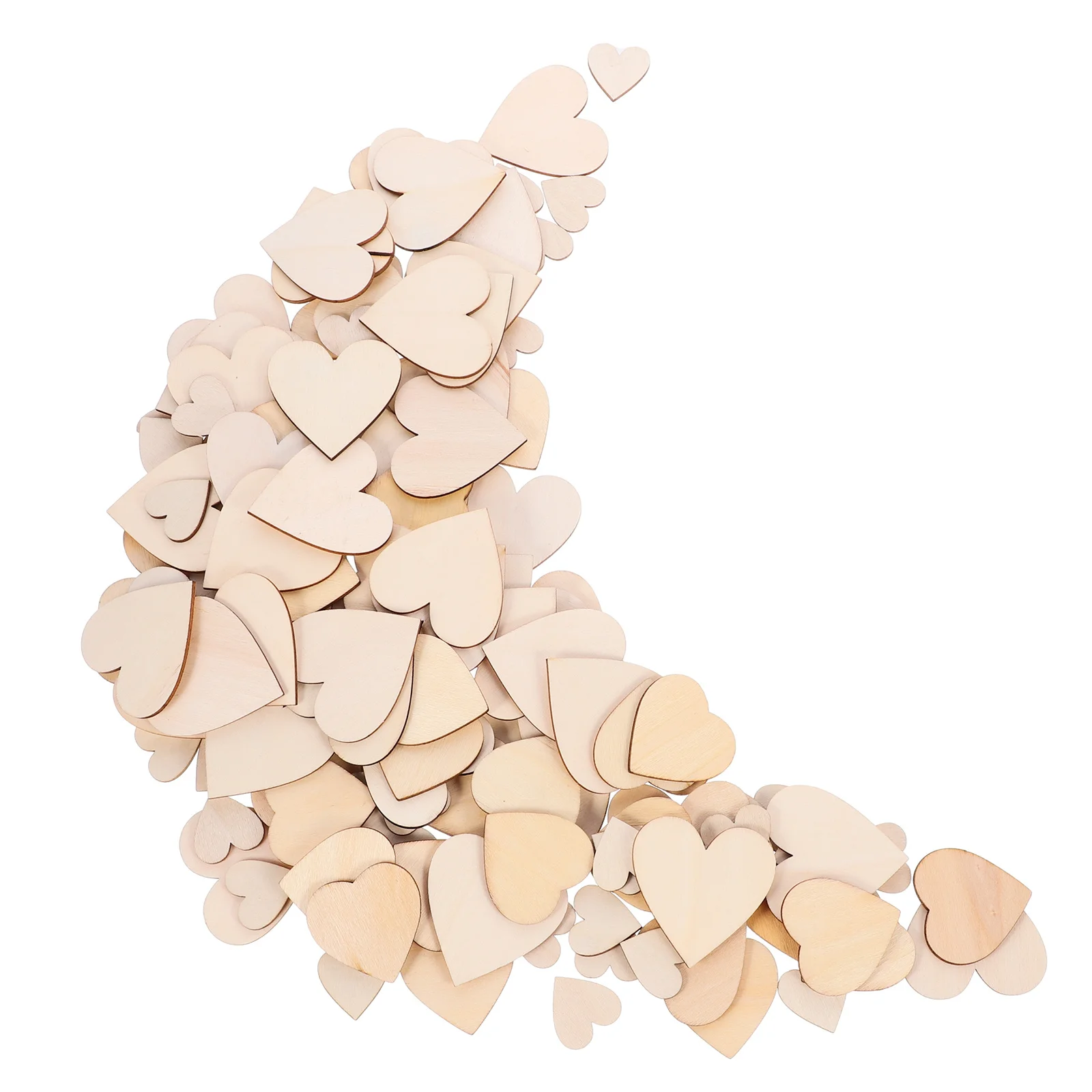

200Pcs Wood Heart Cutouts Smooth Wooden Slices for DIY Art Projects Handmade Decor Craft Supplies for Valentine Gift