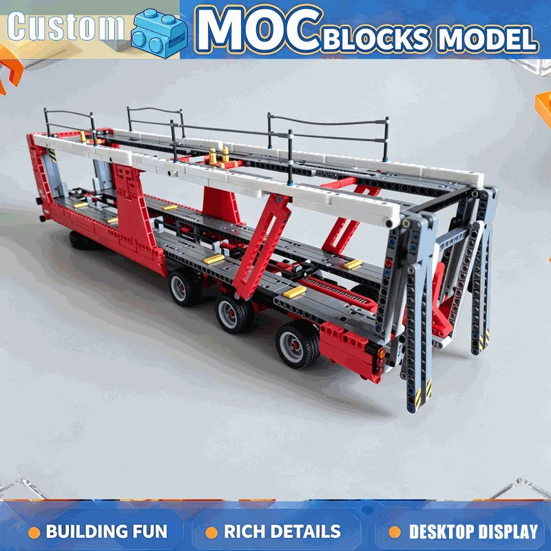 1460 PCS Building Blocks Multi Car Transport Trailer Truck Vehicle Model DIY Assembly Set Creative Display Collection Home Gift