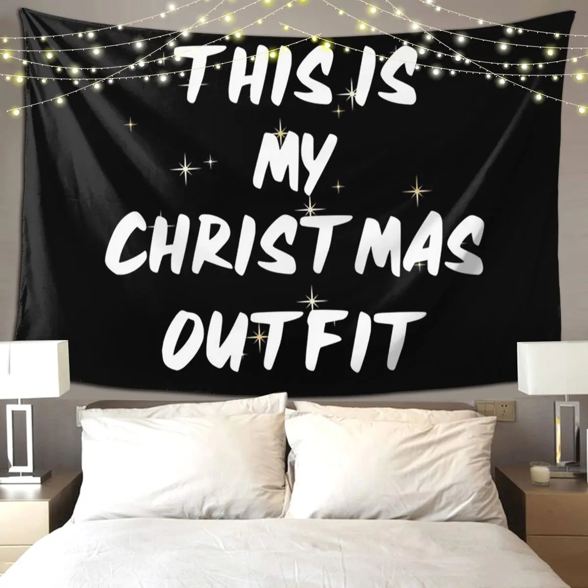 Funny Christmas Outfit Tapestry Funny Wall Hanging Aesthetic Home Decor Tapestries for Living Room Bedroom Dorm Room