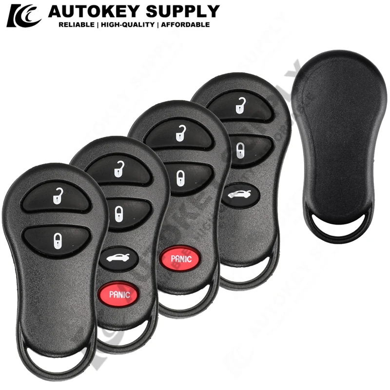 Autokeysupply AKCRS104 3/3+1/5+1 Buttons Remote Key Blank Shell For Jeep Chrysler