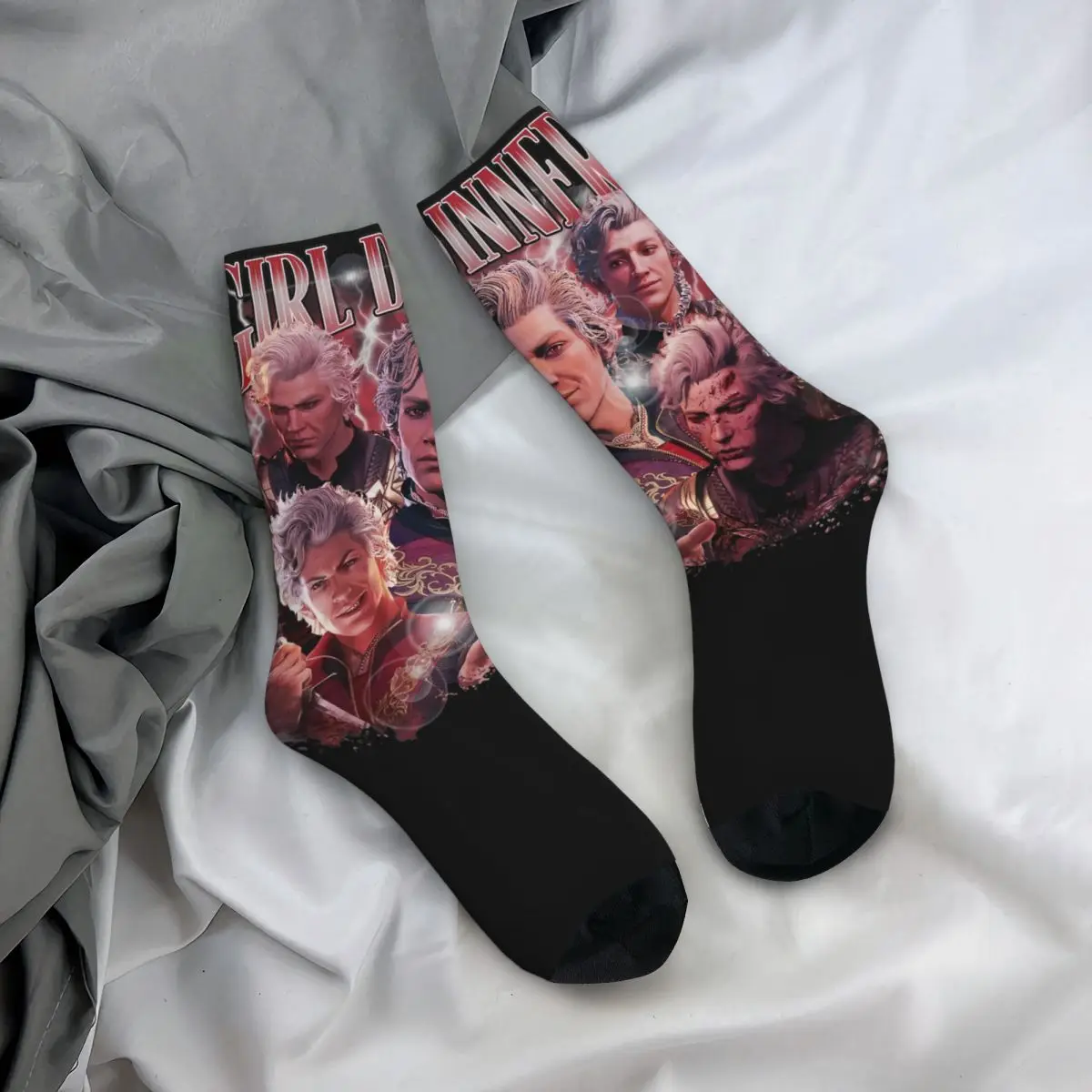 Astarion Girl Dinner Baldurs Gate Socks Autumn Stockings Funny Men's Breathable Socks Graphic Cycling Anti Sweat Socks