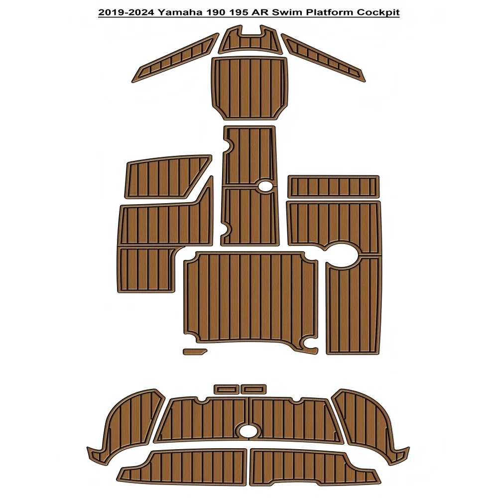 

2019-2024 Yamaha 190 195 AR Swim Platform Cockpit Pad Boat EVA Foam Faux Teak Deck Floor Mat