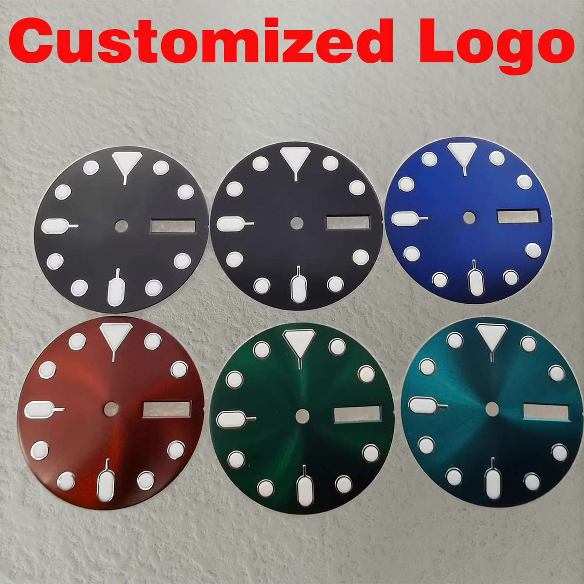 No Logo NH36 dial 28.5mm Green luminous dial Support customized logo Suitable for NH36 movement