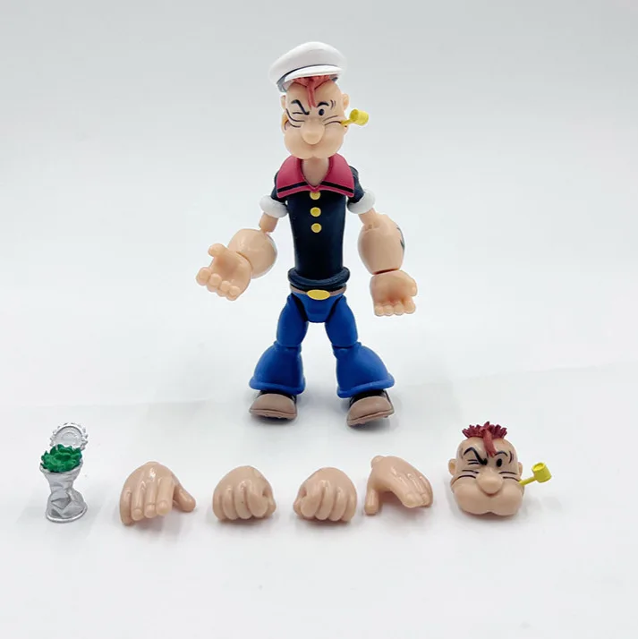 アニメ ポパイ ザ セーラー 6インチ 可動式アクションフィギュア クラシックアニメーション コレクタブルモデルおもちゃ デスクトップオーナメント、誕生日プレゼント