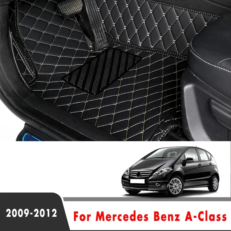 

Car Floor Mats For Mercedes Benz A-Class 2012 2011 2010 2009 Auto Carpet Pads Front & 2nd Row Full Set Vehicle Foot Matts Rugs
