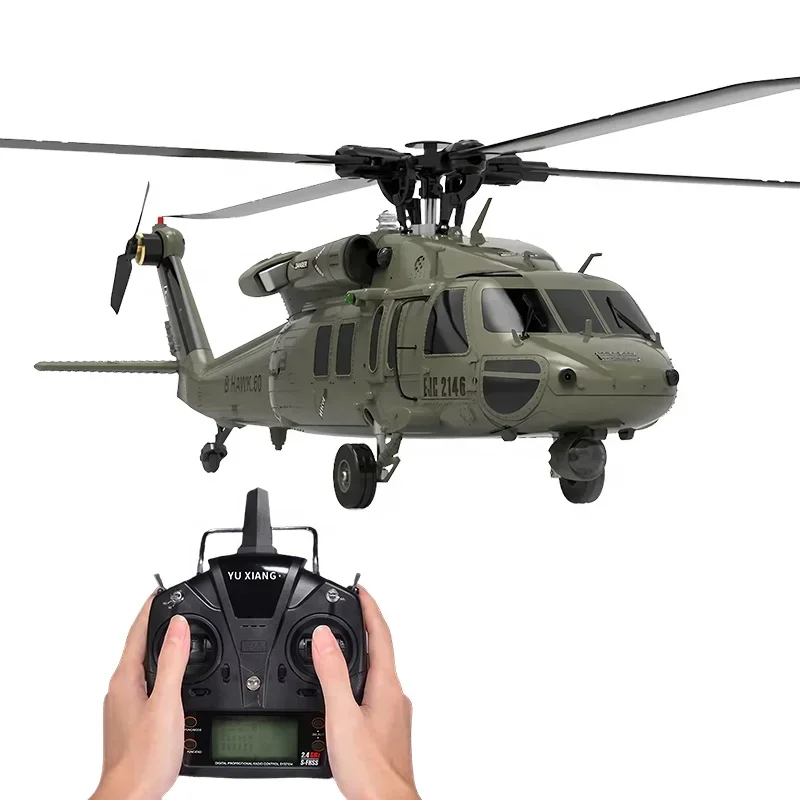 YUXIANG F09 Black Hawk RC Helicopter with Dual Brushless Motors 2.4GHz Remote Control Flybarless 6-Axis Gyroscope 3D 6G Flight