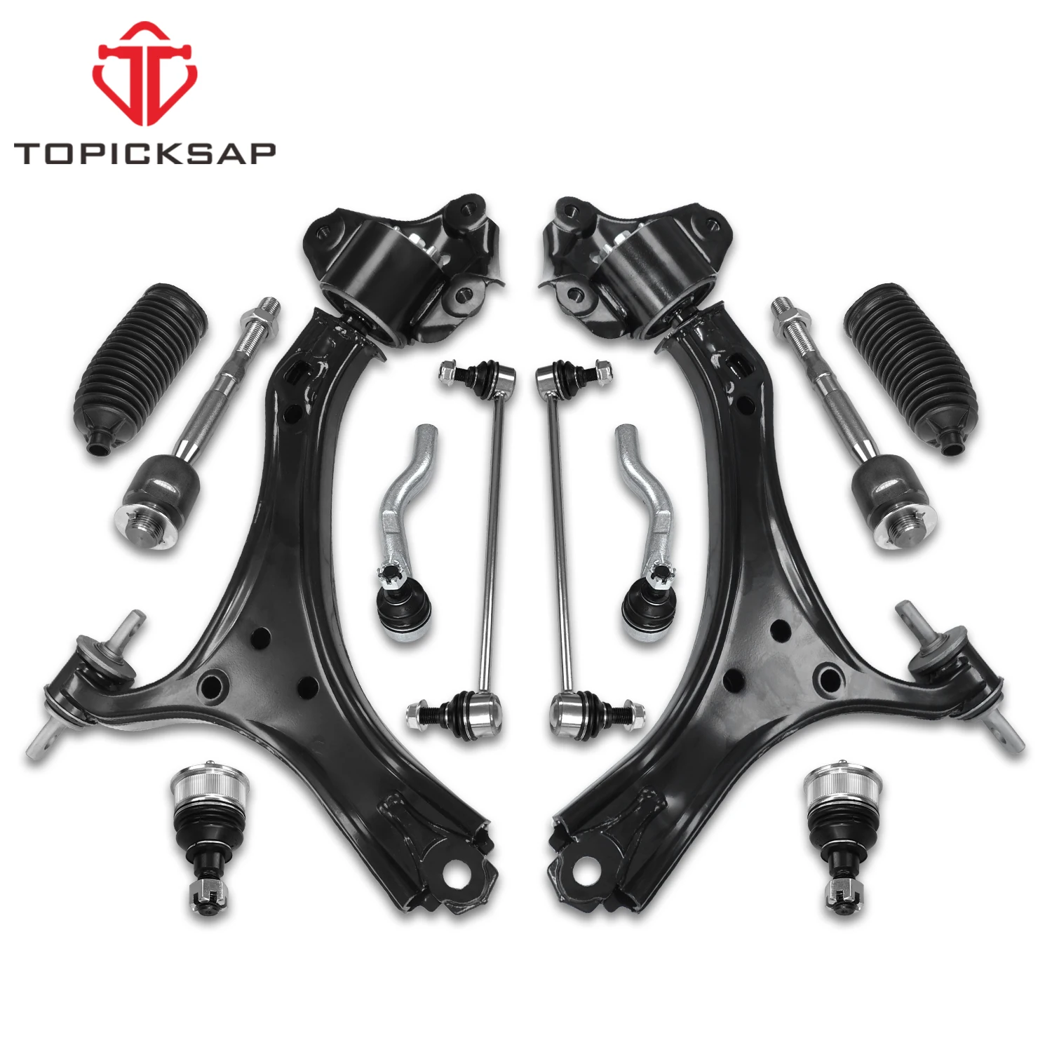 

TOPICKSAP 12PCS Ball Joint Front Lower Control Arm Tie Rod End Boots Suspension for Honda Accord 2013 2014 2015 2016 2017