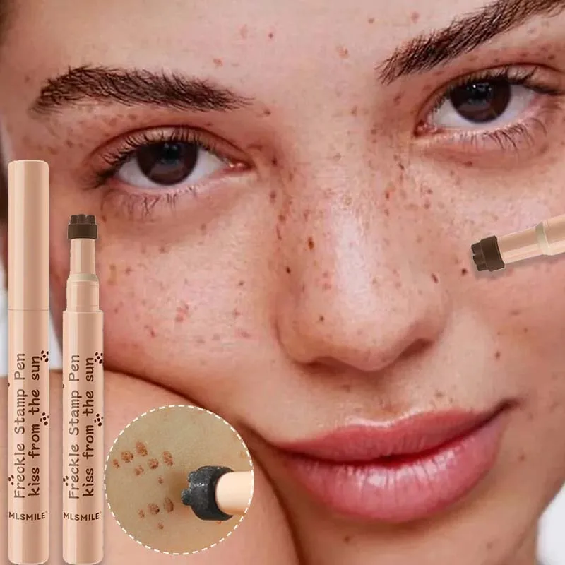 Waterproof Freckle Pen Natural Simulation Fake Spot Makeup Tool Lasting Fake Freckles Stamp Face Dot Spot Pen Eyeliner Cosmetics