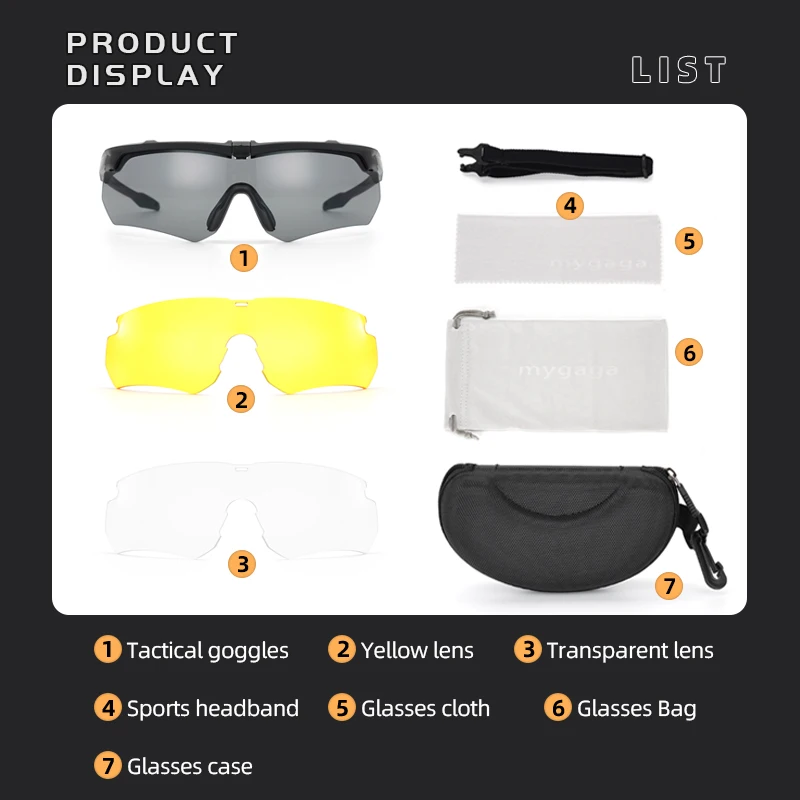 نظارات تكتيكية عسكرية CS مسدس هواء يندبروف نظارات الرماية HD 3 عدسة على الطرق الوعرة دراجة نارية تسلق الجبال نظارات واقية
