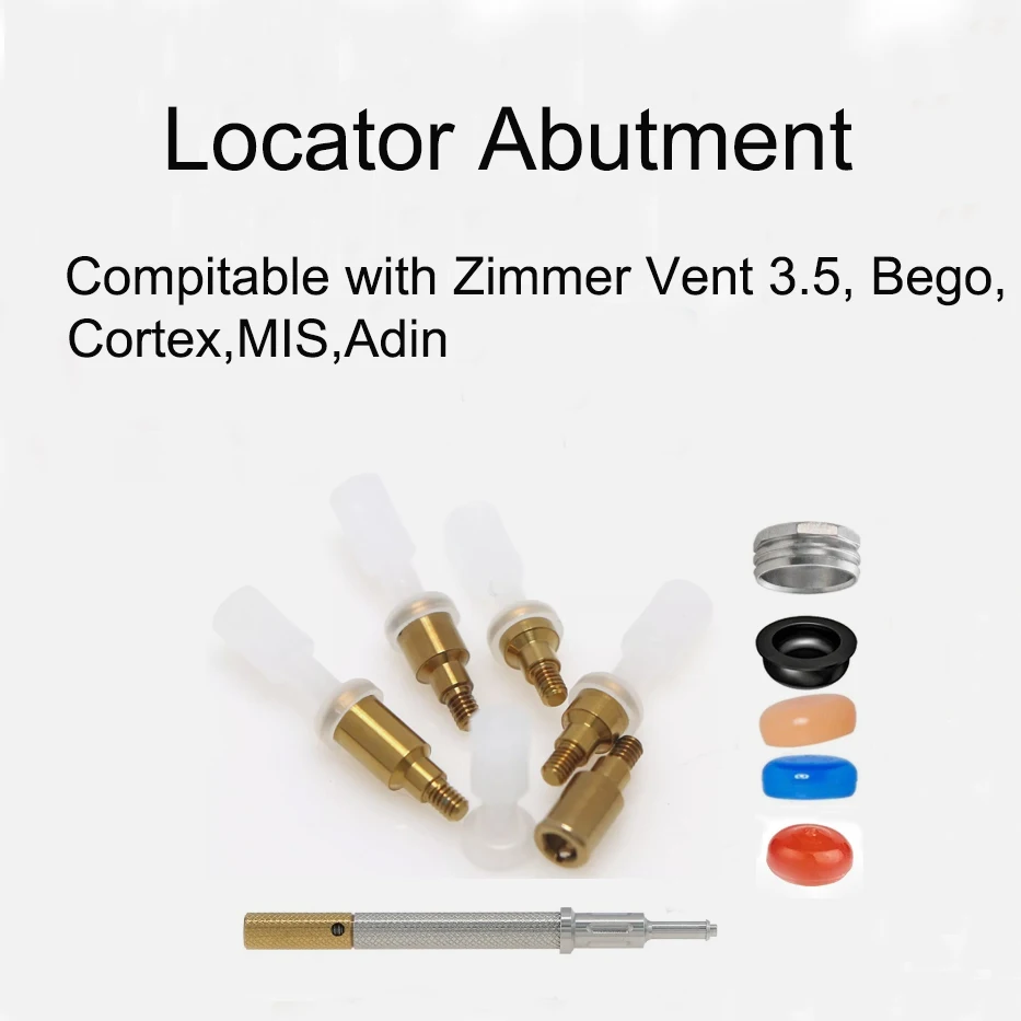 

Dental Locator Abutment Retention Implant Caps Core Tool Overdenture Kit Fits Zimmer3.5 Adin Bego MIS Cortex