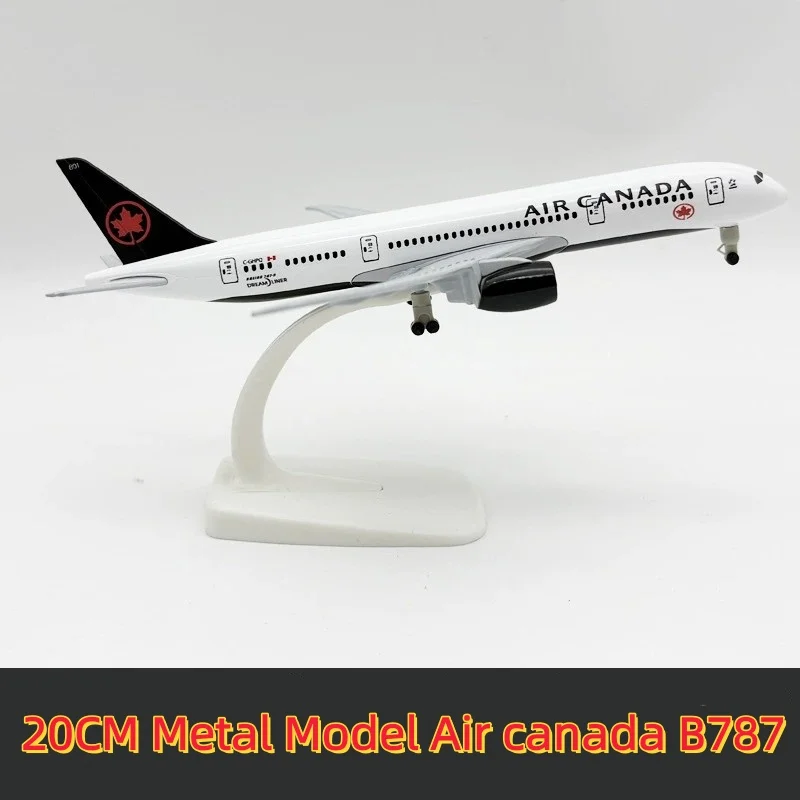 

20cm Scale Aircraft Canada B787 Airways Planes Model Alloy Metal Die-cast Airplane Souvenir Hobby Collection Toy with Wheel Base