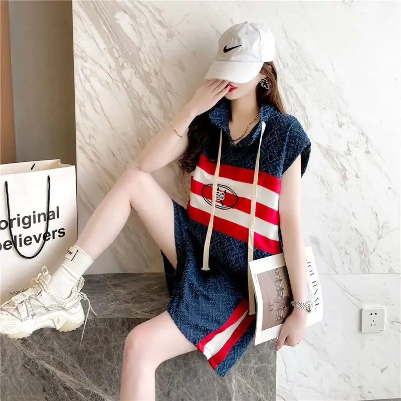 Retro Summer Denim 2 Piece Sets Womens Outfits Sleeveless Tops Shorts Sport Set Streetwear Korean Fashion Festival Y2k New