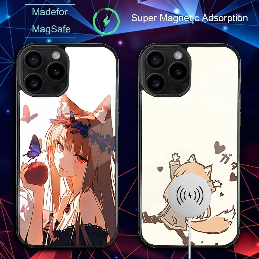 

S-Spice Anime And Wolf Phone Case For iPhone 17,16,15,14,13,12,11,Pro,Max,Plus,Mini,SE4,E Magnetic Magsafe Wireless Charging