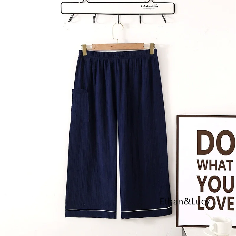 Capris Pajama Pants Women's Loose Summer Soft Viscose Home Pants High Quality Wide Leg Plus Size Home Air Conditioning Trousers