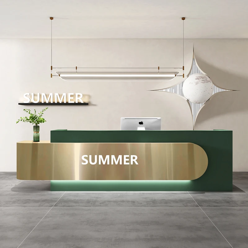

Gold Black Reception Desks Checkout Drawers Mini White Modern Reception Desks Classic Corner Mostrador Recepcion Furniture