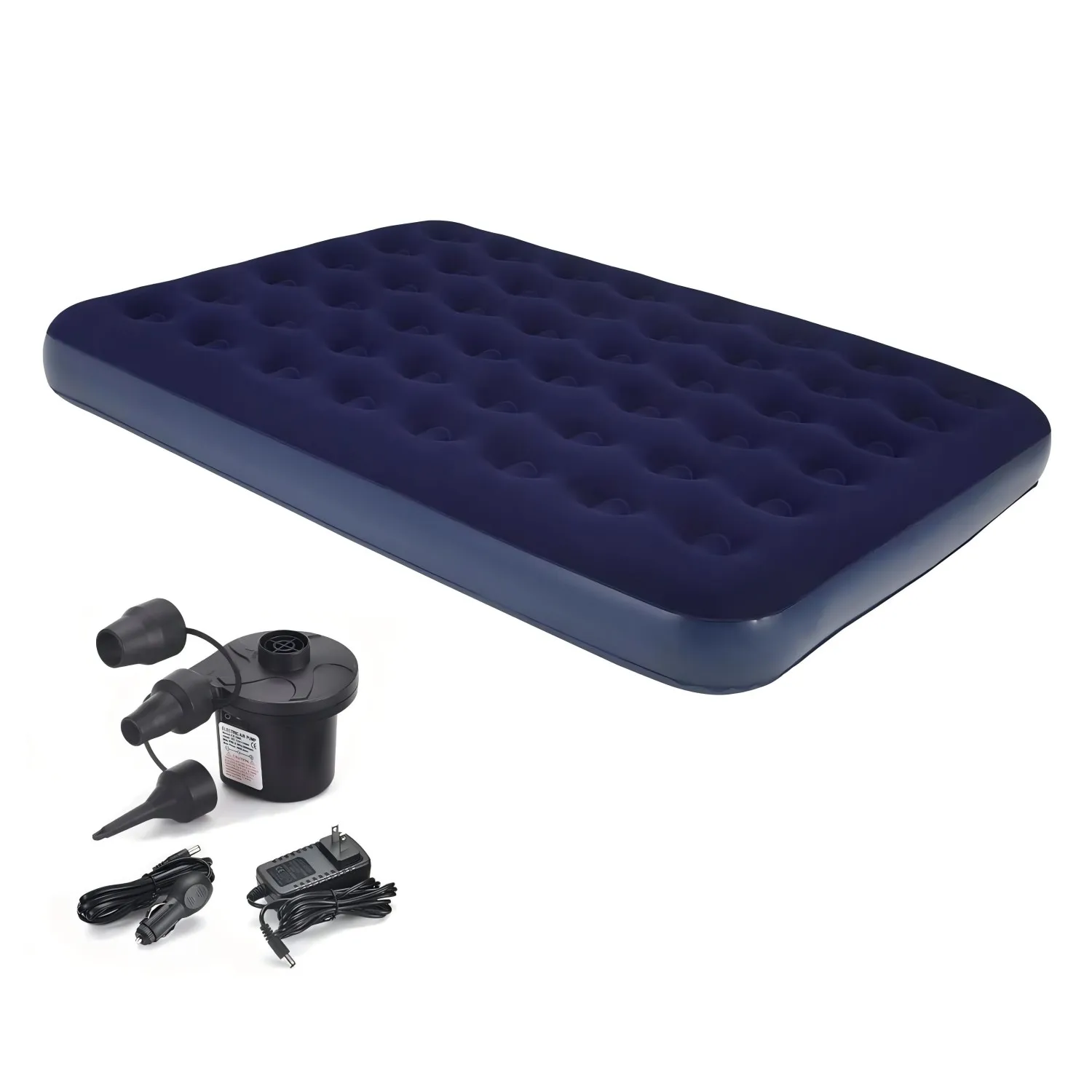 Double Air Mattress with Electric Air Pump:Portable Camping Airbed，Storage Bag Outdoors Hiking Camping Travel 191*73*22cm Blue