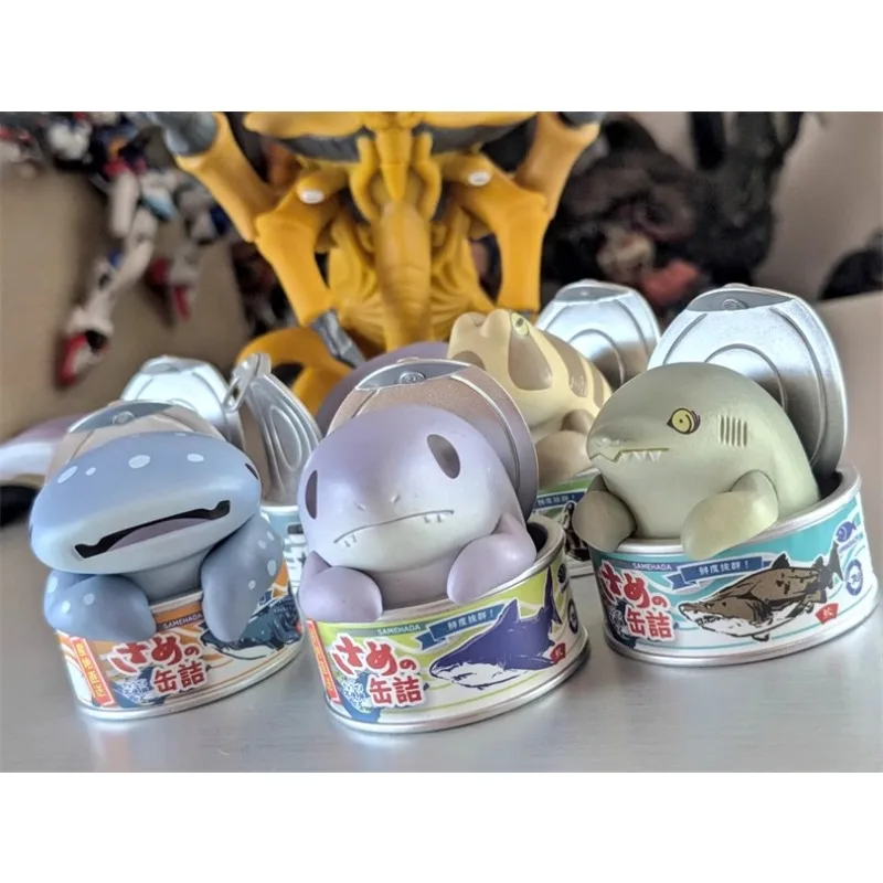 Tiburón de QUALIA genuino japonés, huevo retorcido con forma enlatada, tigre de rayas anchas, tiburón, comida animal marina, adorno de imitación