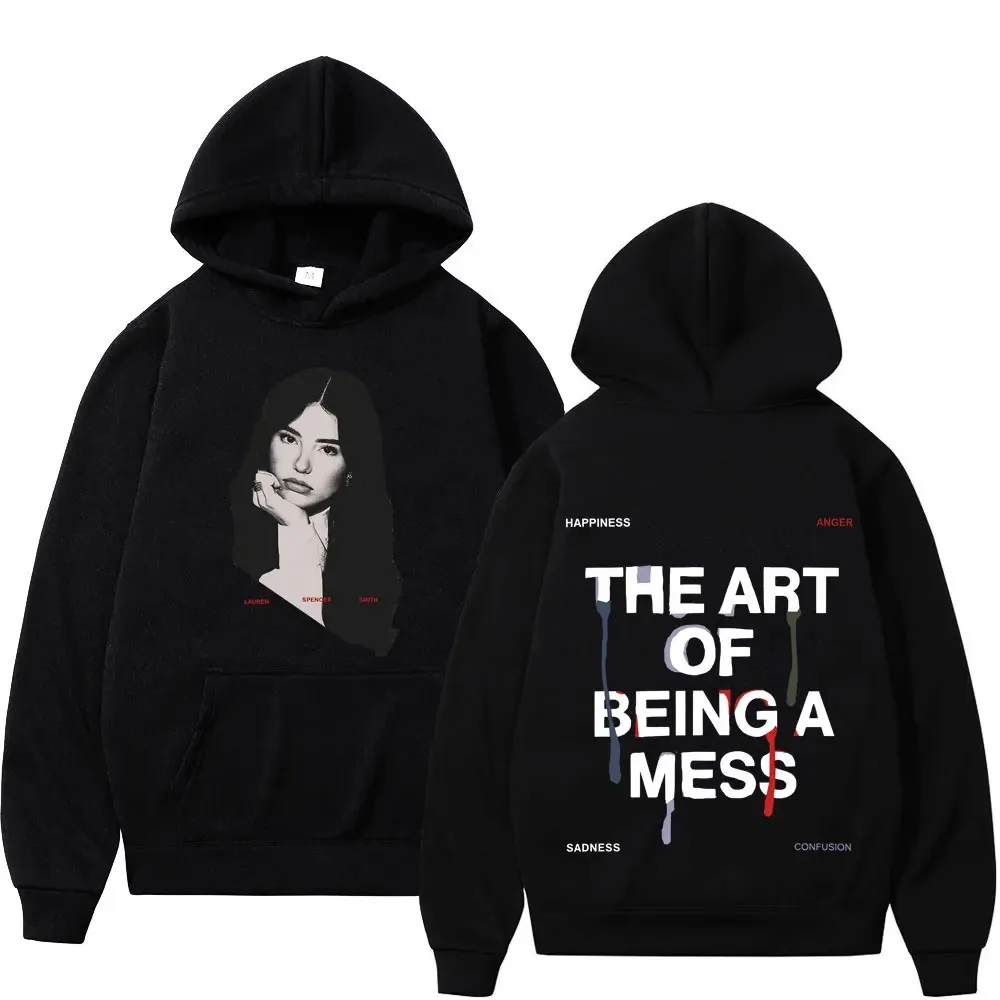 

Lauren Spencer Smith THE ART OF BEING A MESS TOUR 2025 Толстовки с принтом Мужские и женские модные пуловеры с длинными рукавами Повседневная спортивная одежда