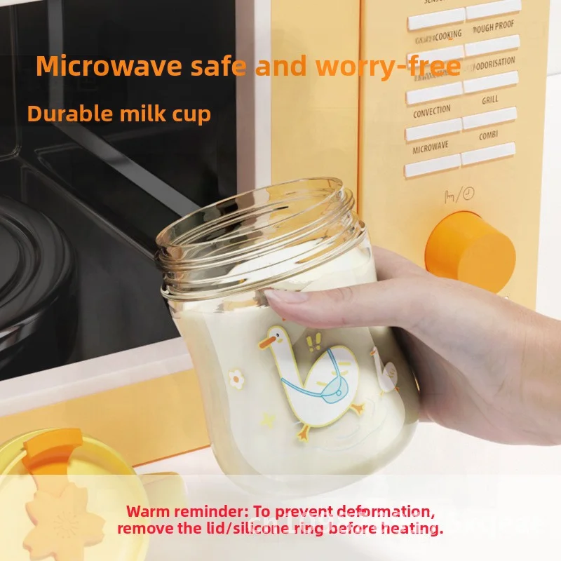 

Соломенная чашка для молока PPSU для малышей 1-3 лет с крышкой, градуированная измерительная шкала, детская бутылочка для воды, молока, мультяшный дизайн, щенок