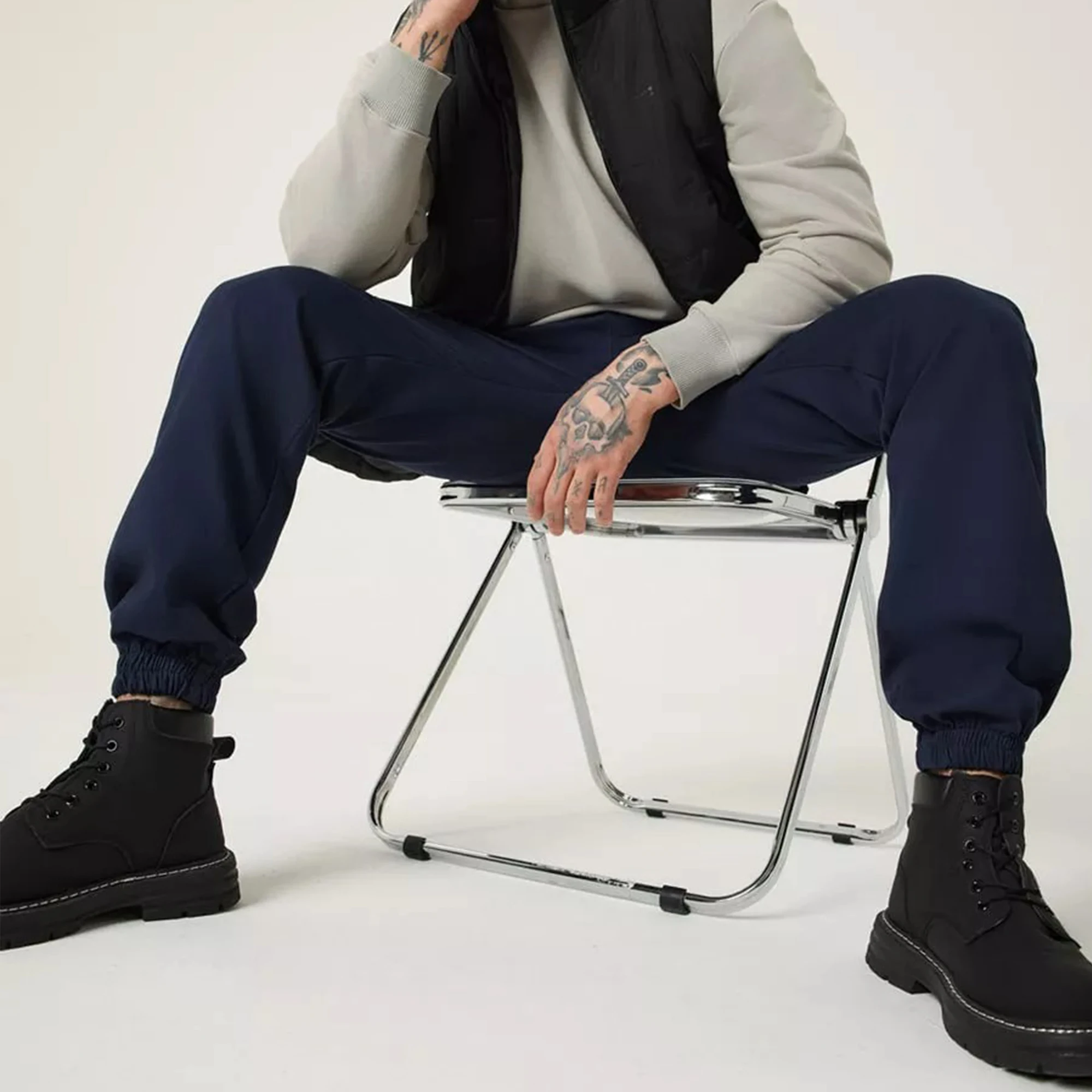 Calça cargo masculina casual, calça longa para trabalho ao ar livre, multibolso, à prova d'água, outono, primavera, roupa de trabalho, caminhadas, truserso