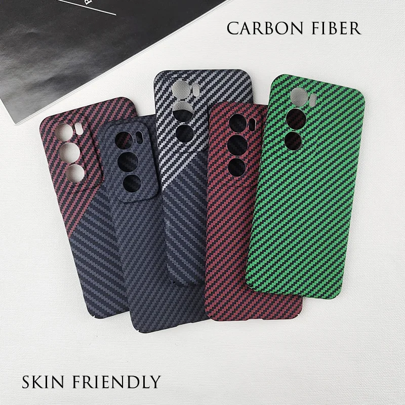 Luxury Ultra Thin Carbon Fiber Textured Phone Case For OPPO Reno13 12 11 10 9 8 Pro Plus Shockproof Hard Protective Cover Shell