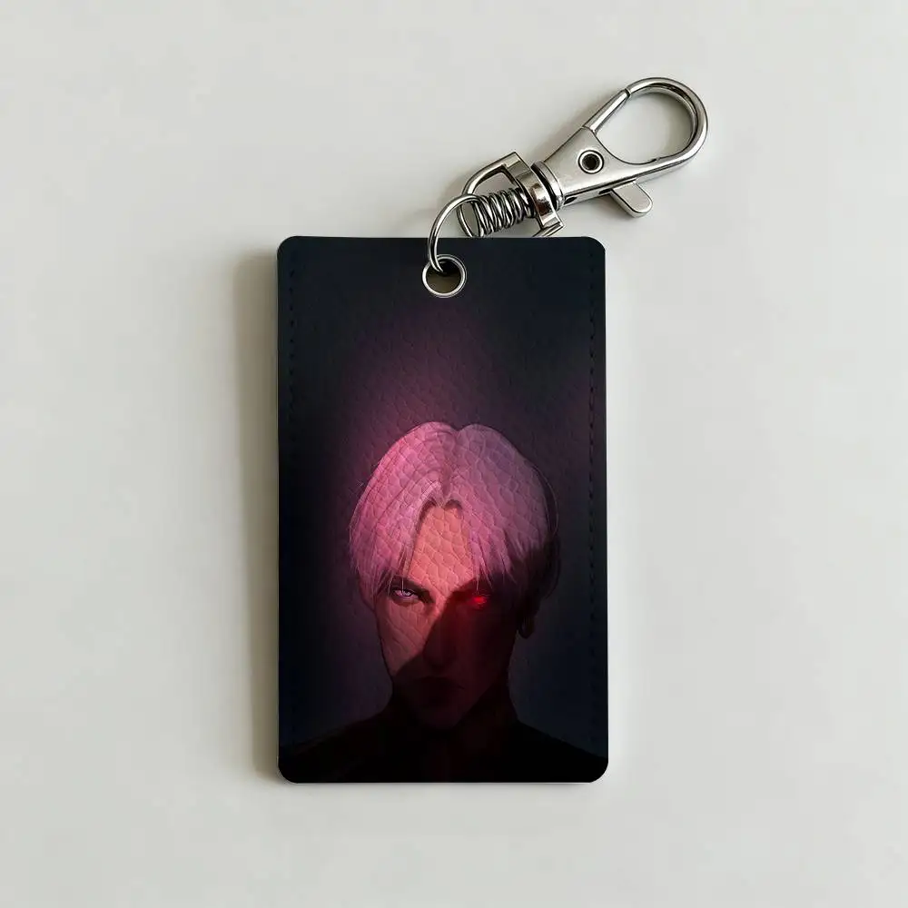 R-Romance C-Club Cool Card Case Leather Card Holder Keychain Key Ring Door Access Tags ID Card Case Keychain