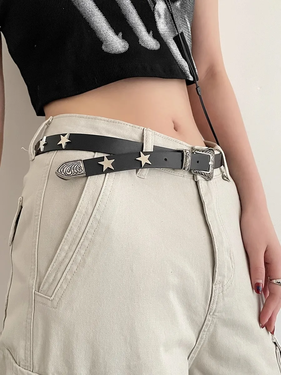 Cinturón de estrella de diseño pequeño para mujer, nuevo estilo con cinturón decorativo Vintage de alta calidad estilo N