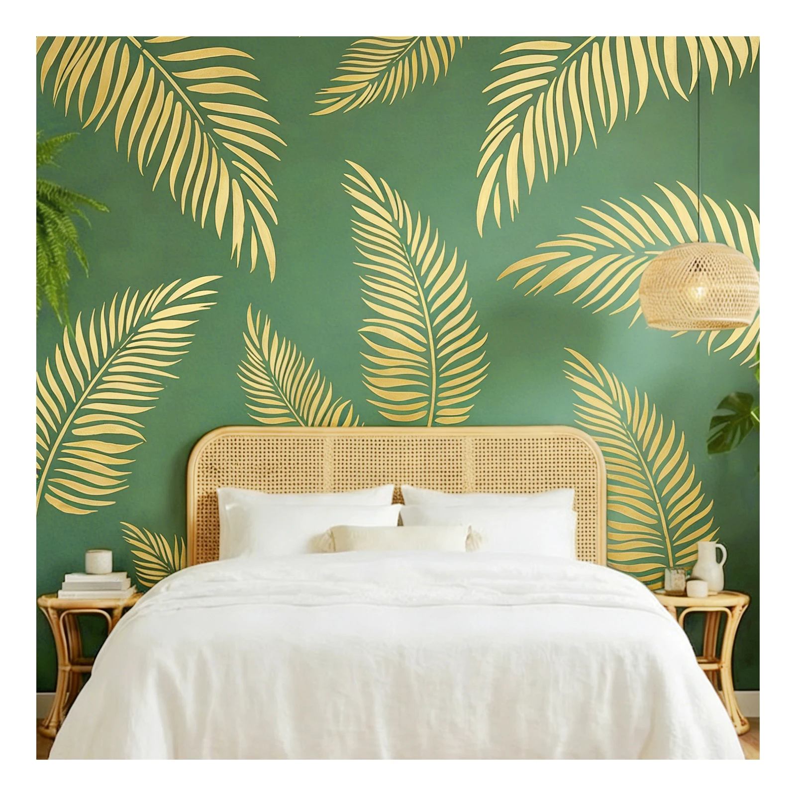 

Большой трафарет с тропическим листом папоротника для стен, многоразовый, для декора дома, гостиной, стен, пола, мебели, ткани, холста, шаблон для DIY