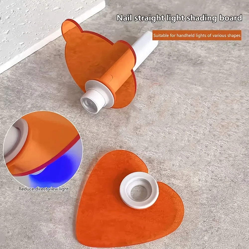 Orange Straight Lamp Light Blocking Board Nail Handheld Light Eye Protection Shield Compatible with Multiple Straight Lamp Cover