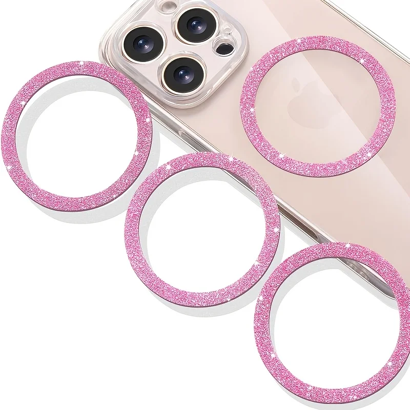 Pack of 4, Universal Magnetic Ring, Metal Ring Sticker, Suitable for All Phone Cases and Wireless Charging, Magnetic Car Stand/Phone Stand Conversion Kit, Silver