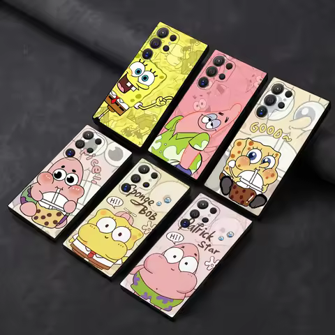 Cartoon Cute Case For Samsung Galaxy S25 S24 Ultra S23 S22 S21 S20 Plus Fe S10 S9 S25 S24 Ultra S-Spongebob Patrick Star Cover