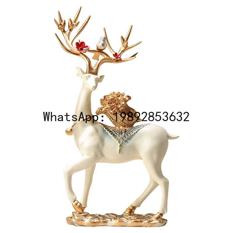 

Housewarming gift deer figurine - decorative ornament for living room, entryway, tv console, and wine cabinet