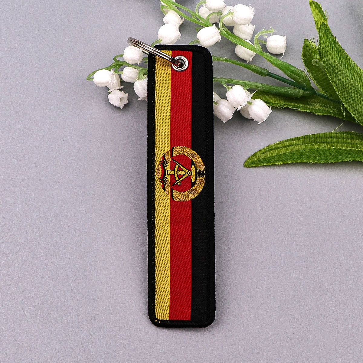 German Flag Embroidery Key Fobs Retro Style Keychain For Motorcycles Cars Key Ring Key Holder Key Tags Backpack Chaveiro Gift