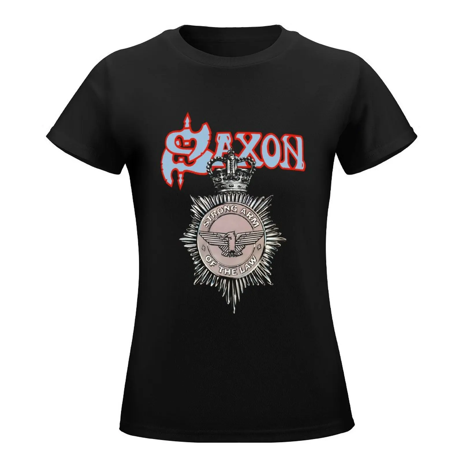 SAXON strong arm of the law T-Shirt summer tops summer clothes tops kawaii clothes spring clothes Women 2024