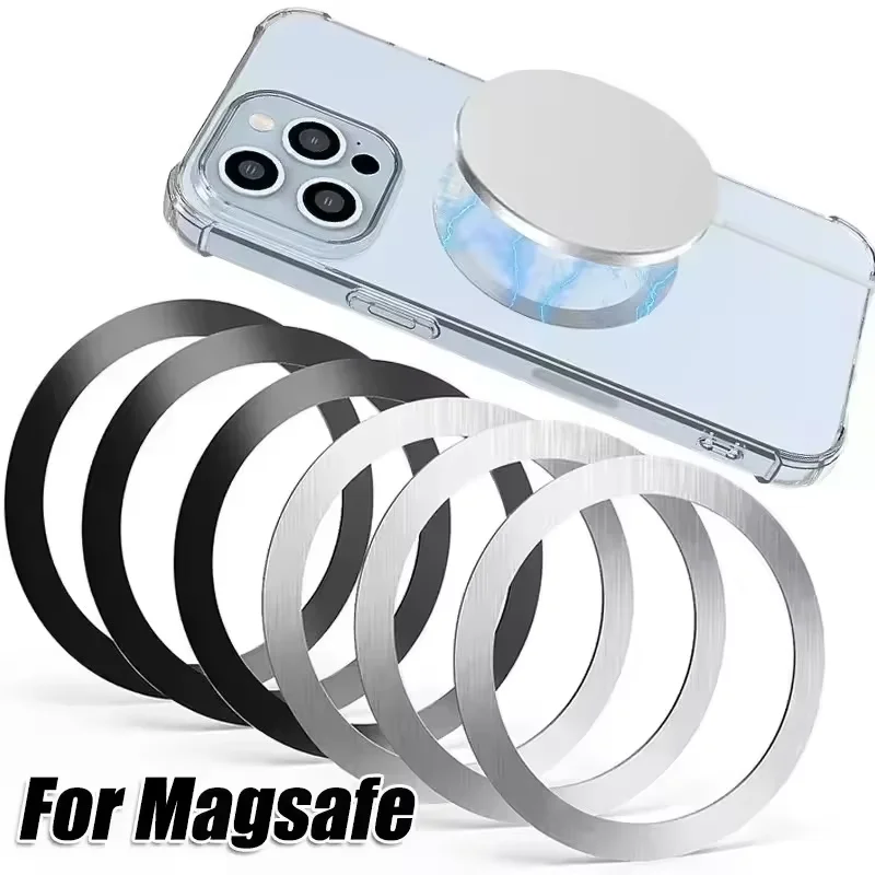 Кольцо магнитной пластины Magsafe, универсальная металлическая наклейка, поддержка беспроводного зарядного устройства, металлическая пластина для магнитного автомобильного держателя.