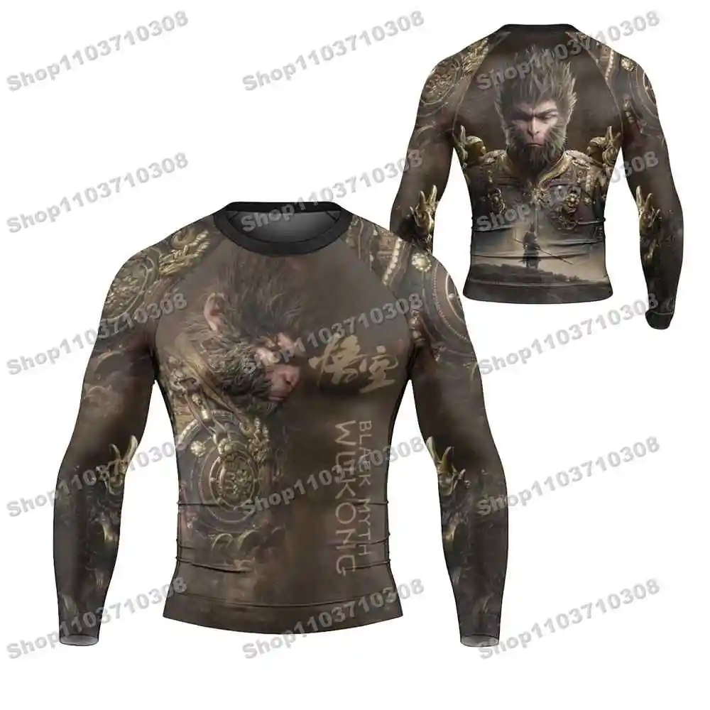 m78th Various mythical heroes Long Sleeve Jersey Beach Shirts Swimwear Diving Gym Shorts MMA BJJ Men Jiu Jitsu Fitness Sets
