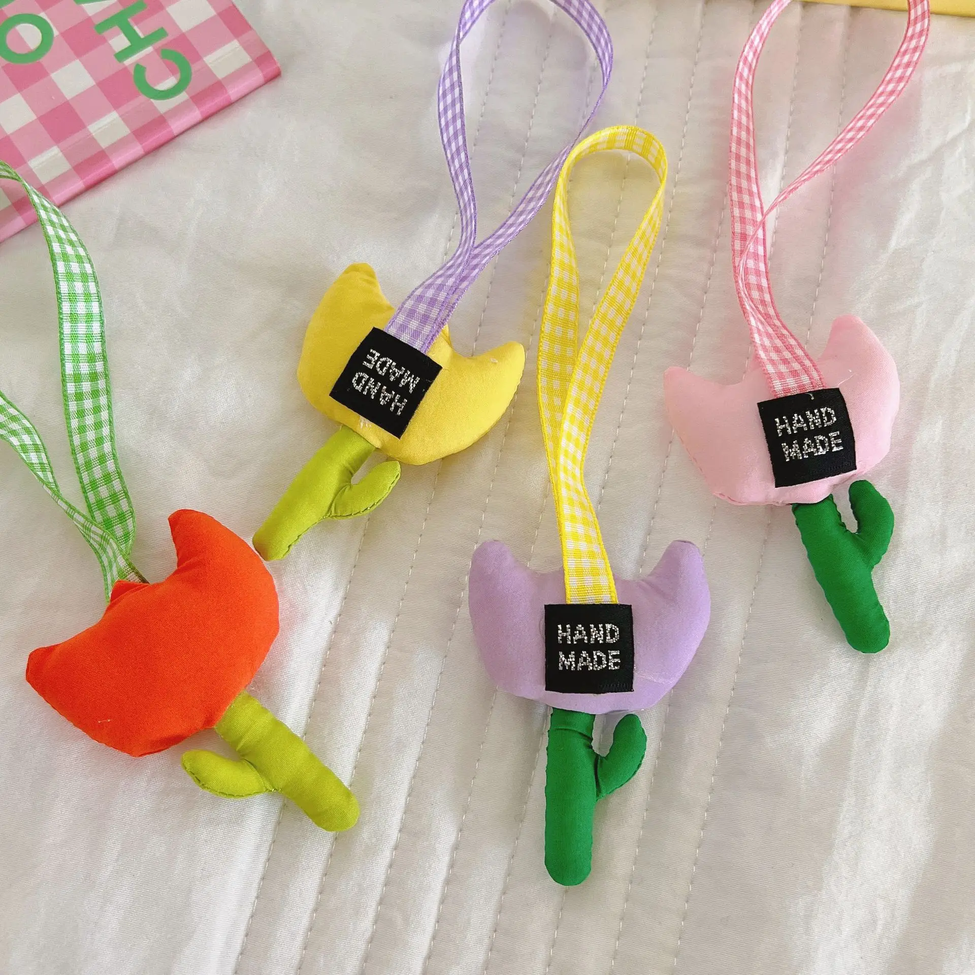 Small Fresh Girl Cute Tulip Charm Delicate Couple Bag Clothing Accessories Cartoon Candy Colour Flower Charm Girl Birthday Gift