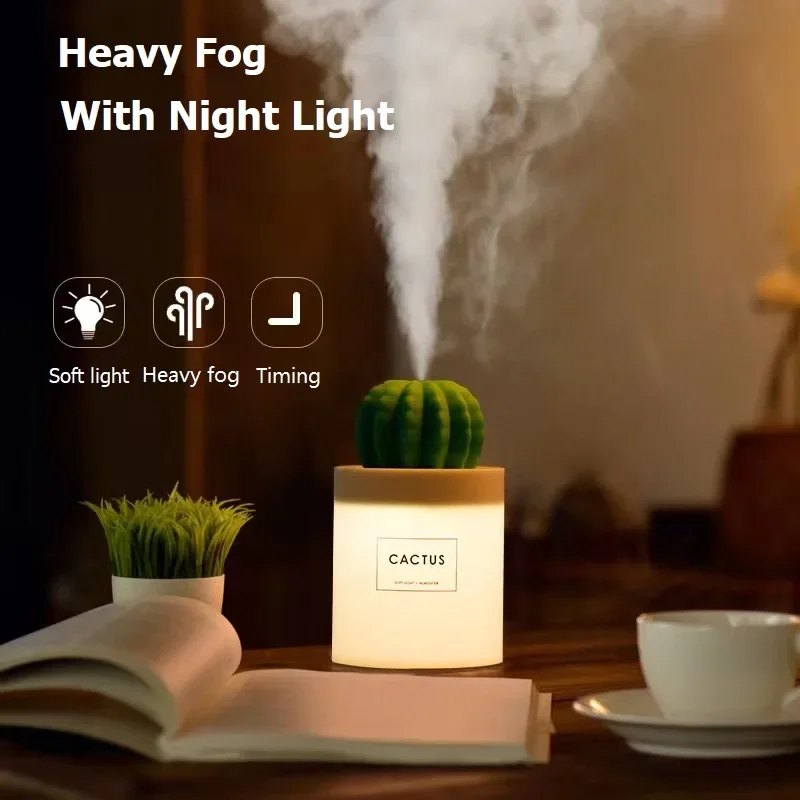 

Small Night Light Household Table Lamp Mute Bedroom With Sleep Light Mini Lamp Desktop Small Spray Cactus Humidifier