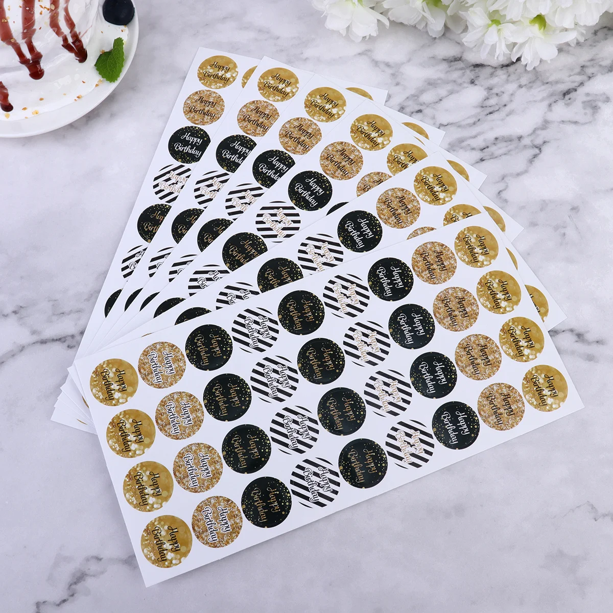 

12 Sheets Biscuit Bag Stickers Sealing for Birthday Decoration Candy Gift Label