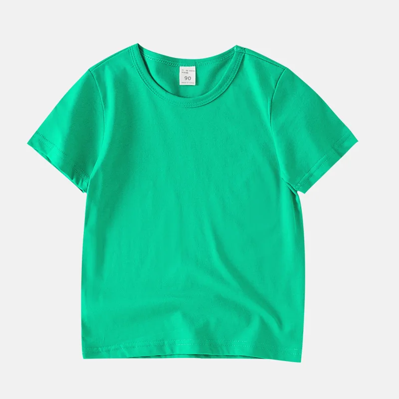 2026 Sommer Kinder T-Shirt Bonbonfarben 100% Baumwolle T-Shirts für Jungen Mädchen Baby Einfarbige Kleidung Kinder T-Shirts Kurzarm T-Shirts – Detail 13