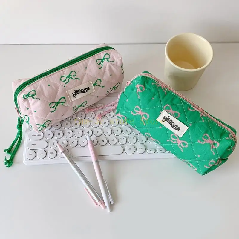 حافظة أقلام ذات سعة كبيرة مقاس 7.6x3.4x3 بوصة حقيبة أقلام بسحاب مقصورة كبيرة للنساء والطلاب والمكتب والمدرسة D0UA