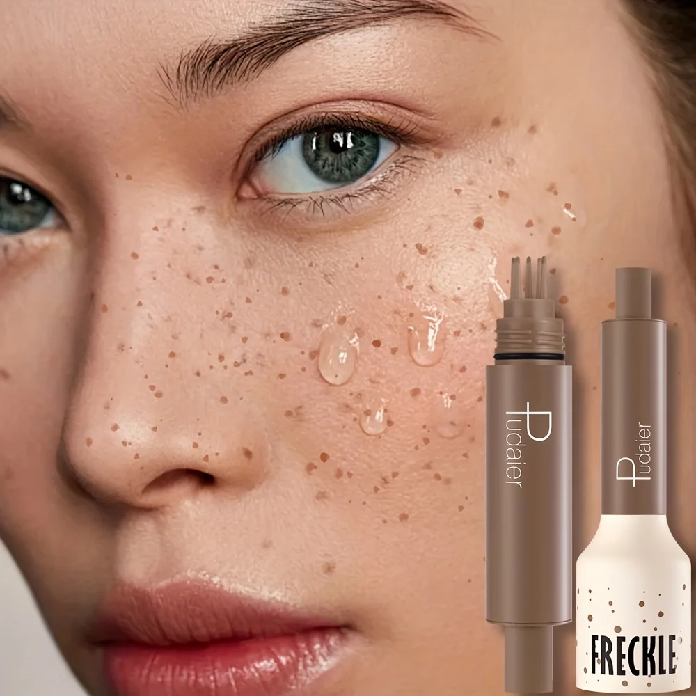 Pluma temporal impermeable para pecas a prueba de sudor, sello de pecas falsas, maquillaje desnudo Natural, secado rápido y duradero