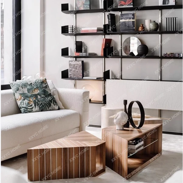 HHHHItalian Minimalist Triangular Coffee Table Combination Round Living Room Small Apartment Sofa Side Few Public Areas